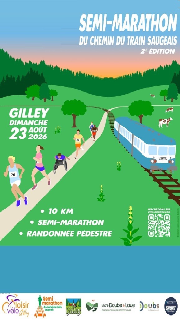 Venez participer au Semi-marathon qui suit la Voie Verte Pontarlier-Gilley.