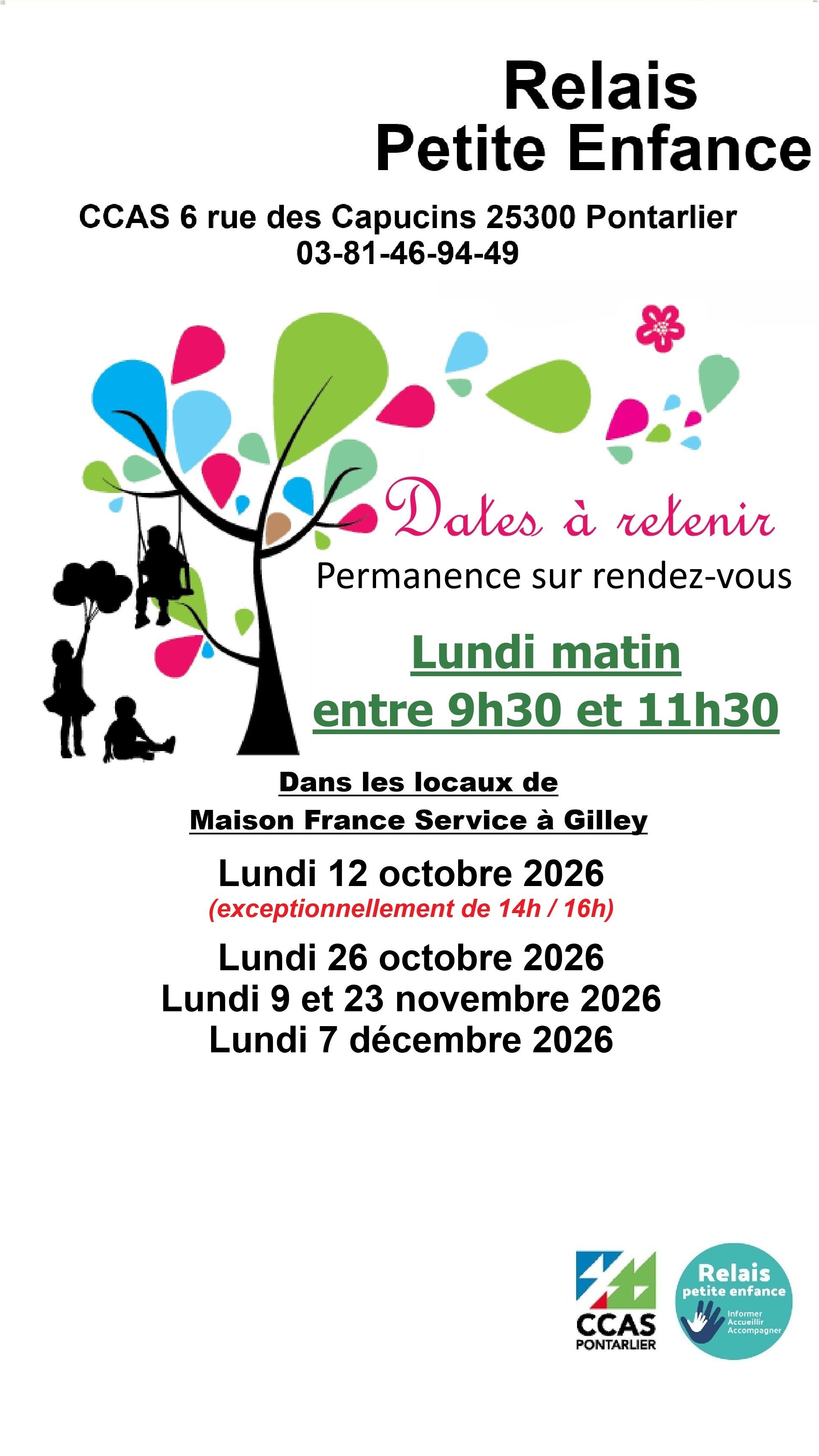 Retrouvez les permanences du Relais Petite enfance